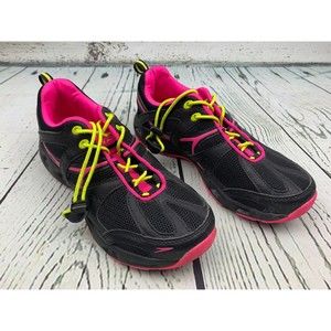 Womens Size 7 Sneakers Black Pink Yellow